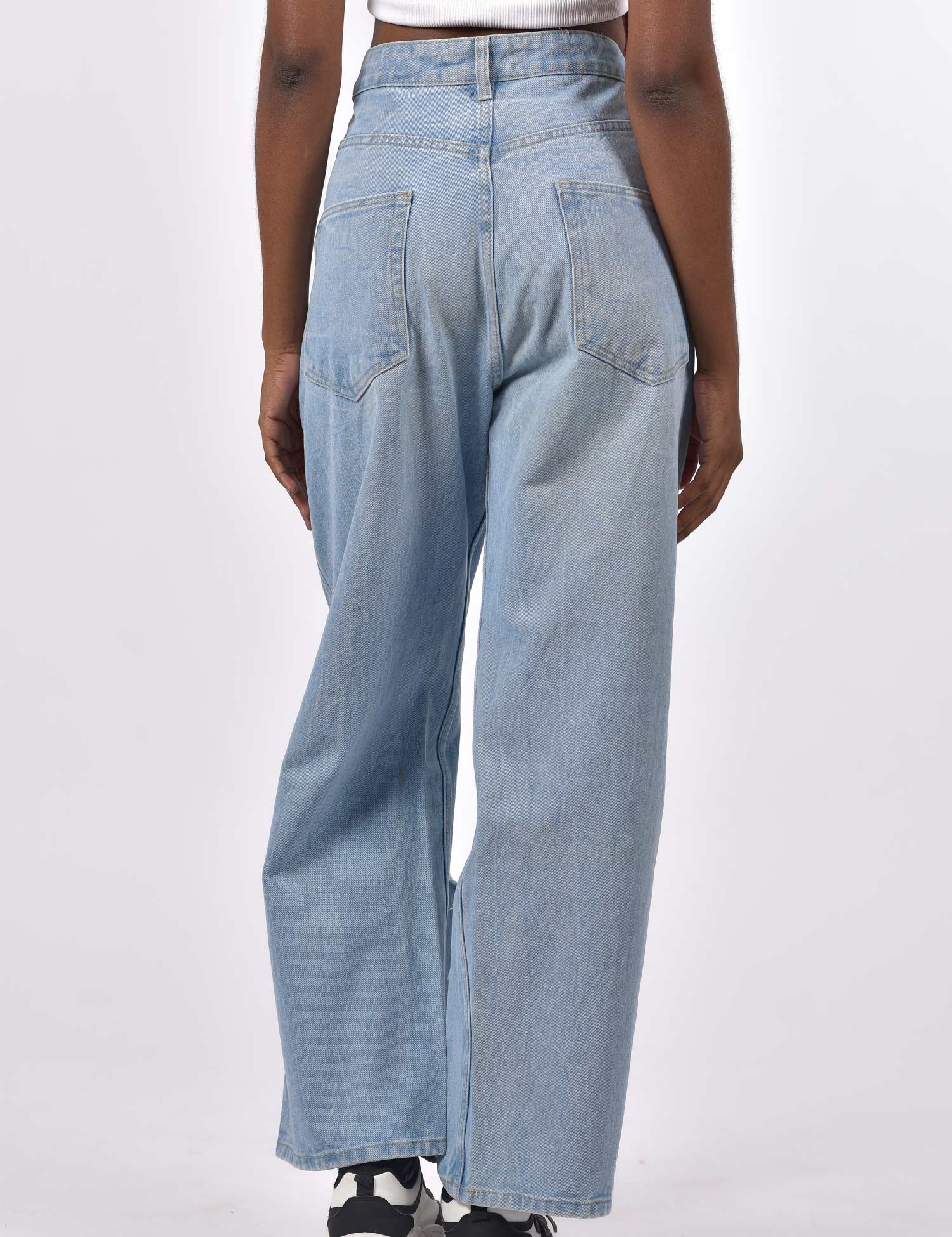 High Waist Full Torn Denim Jeans